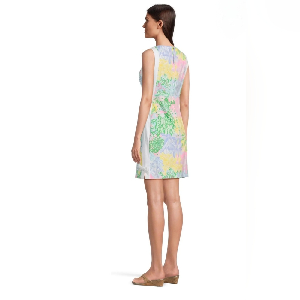 LILLY PULITZER Beckler Stretch  Shift Dress In Multi Bright Delight Patch - Picture 7 of 16